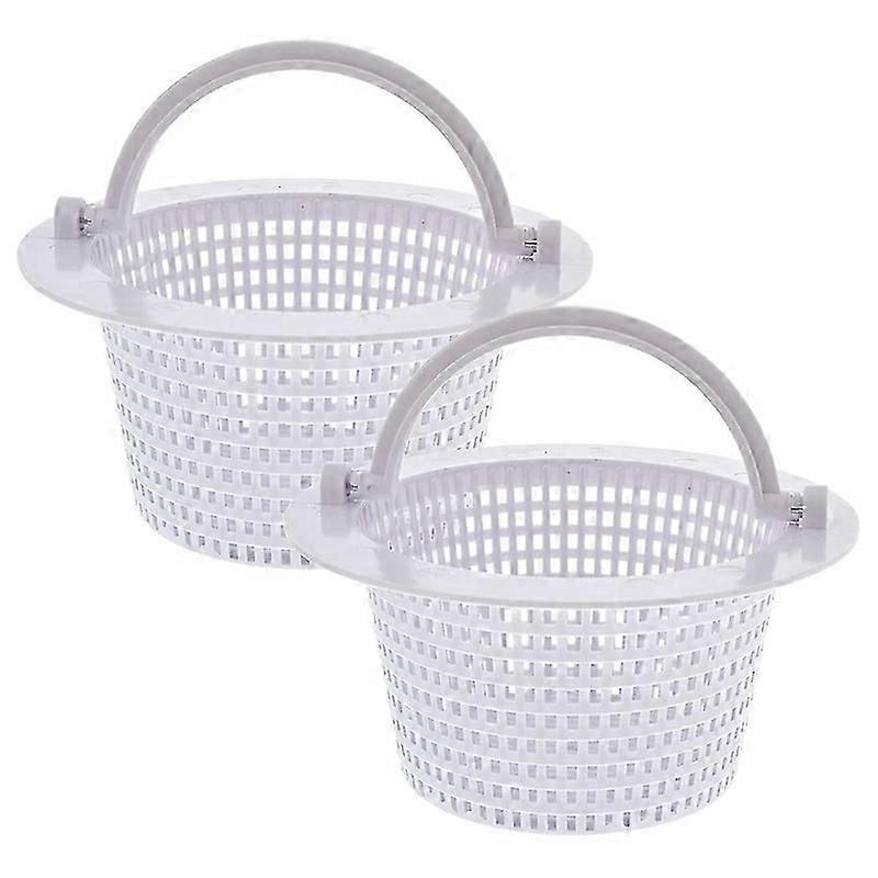 Above Ground Pool Skimmer Basket Replacement with Handle, 2 Pack - Thru-Wall Swimming Pool Skimmer