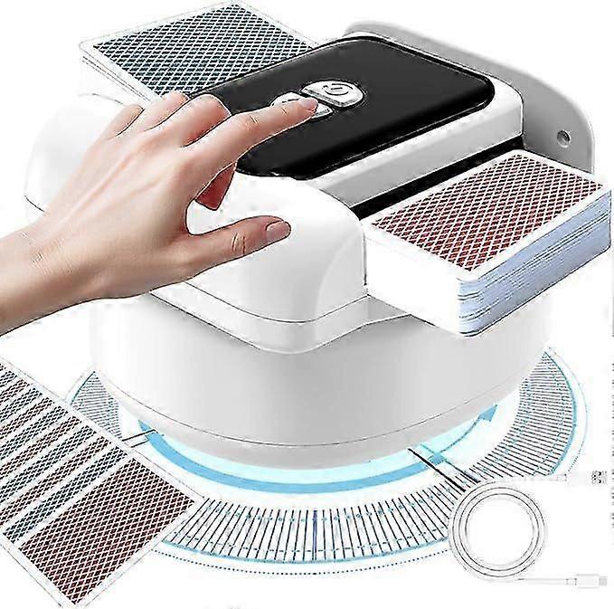 Rechargeable Automatic Dual Mode Card Shuffler, Low Noise Electric Shuffling Machine for 1-2 Decks Rechargeable & Travel-Friendly for Poker, UNO, Texa