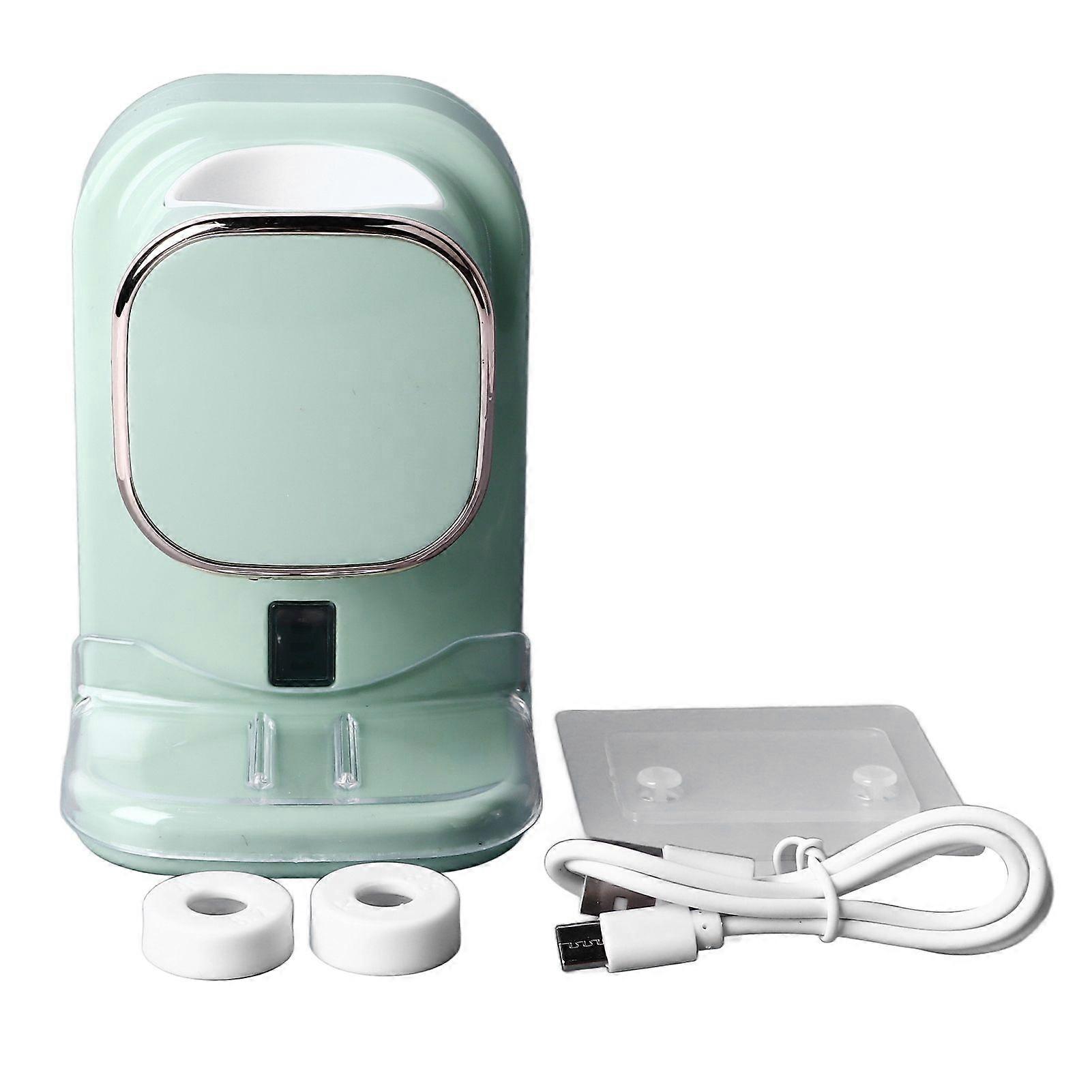 Automatic Toothpaste Dispenser Wall Mount USB Powered Easy Install Electric Toothpaste Squeezer for Kids Family Bathroom Green