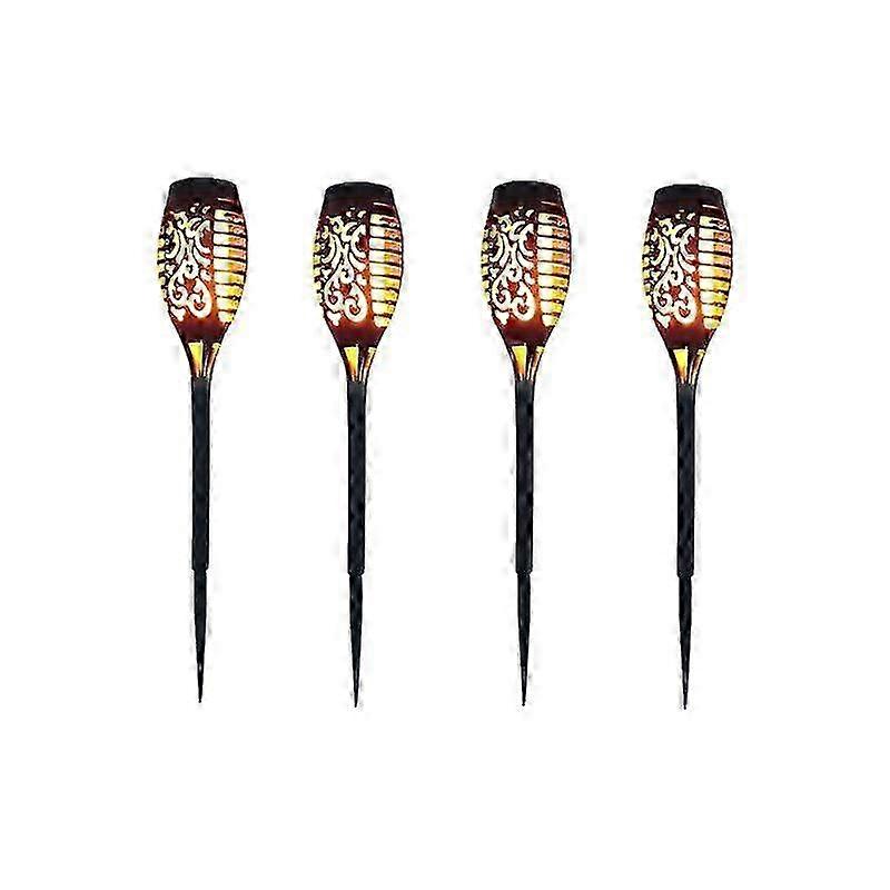 12 Led Solar Light Flickering Light Outdoor Garden Decor - 4 Pack