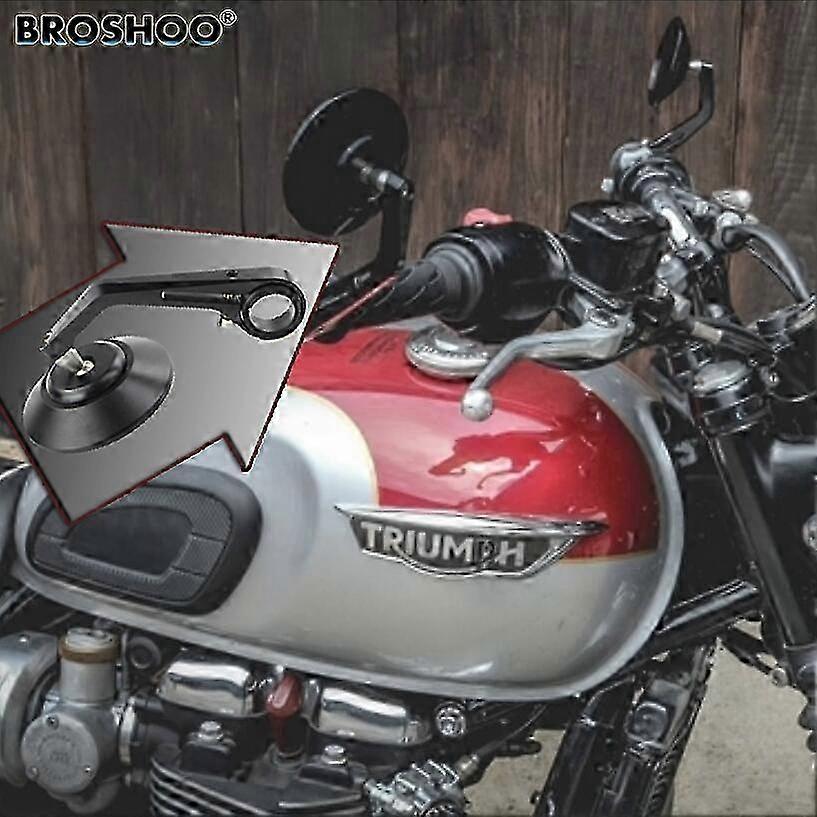 BROSHOO 1 Pair CNC Motorcycle Mirror Chrome Motor Mirror Rearview 2...