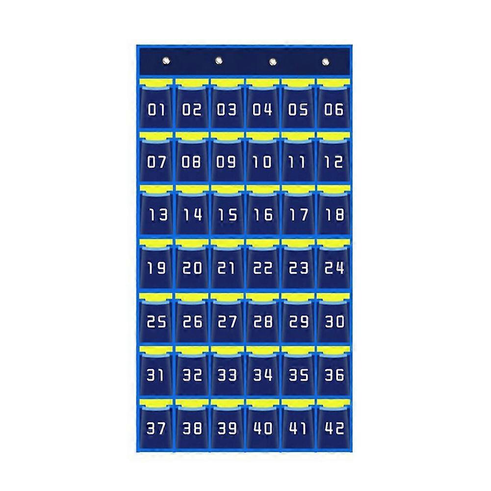 42 Numbered Pockets Chart Cell Phone Hanging Organizer Hanging Storage Bag for Classroom Calculator