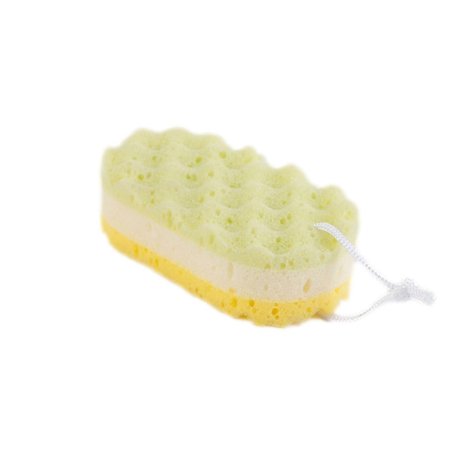 Toddler Foam Rub Ergonomic Gentle Body Sponge Soft Bath Towel Foam Rub Wave Texture Design Yellow Birthday Easter
