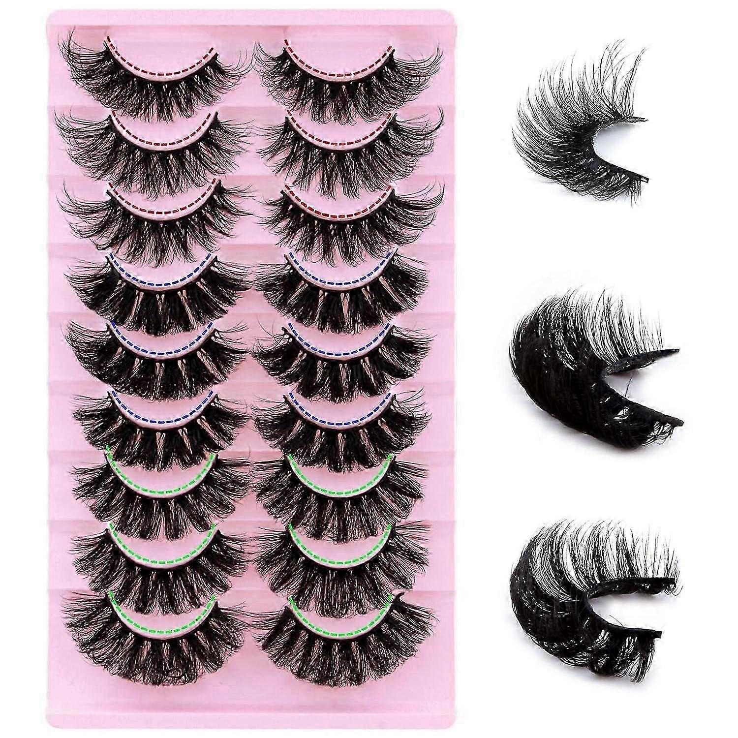 False Eyelashes 9 Pairs, 6D Artificial Eyelashes Set, Reusable Natural