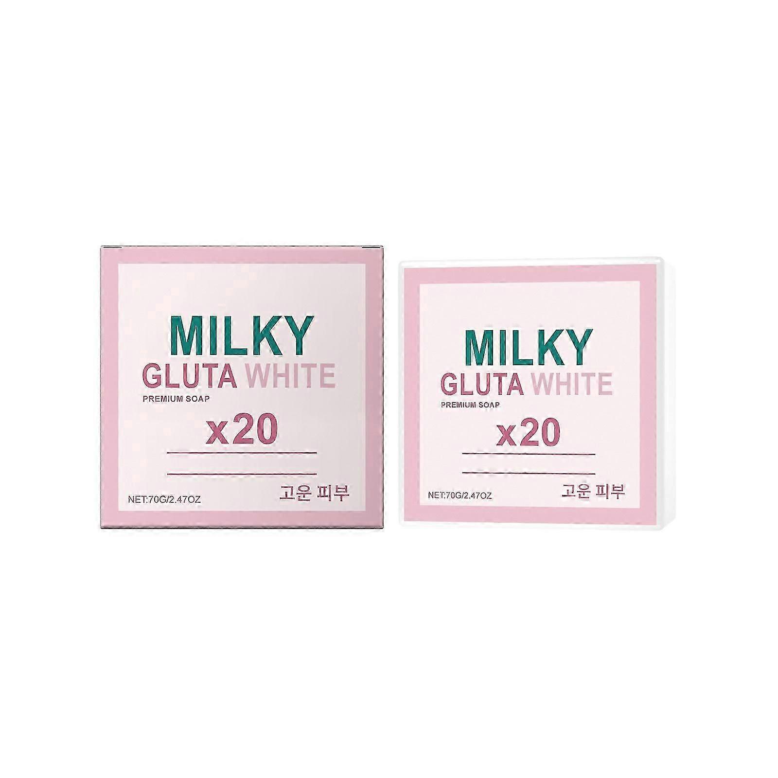 Jabón blanqueador de leche gluta limpieza profunda 20x