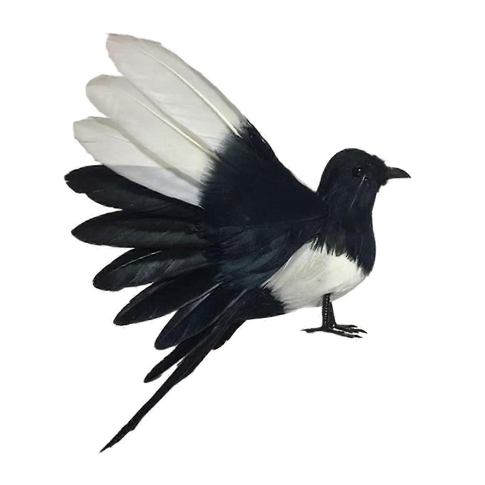 Home decoration bird figures - Magpie simulation artificial feather patio prop