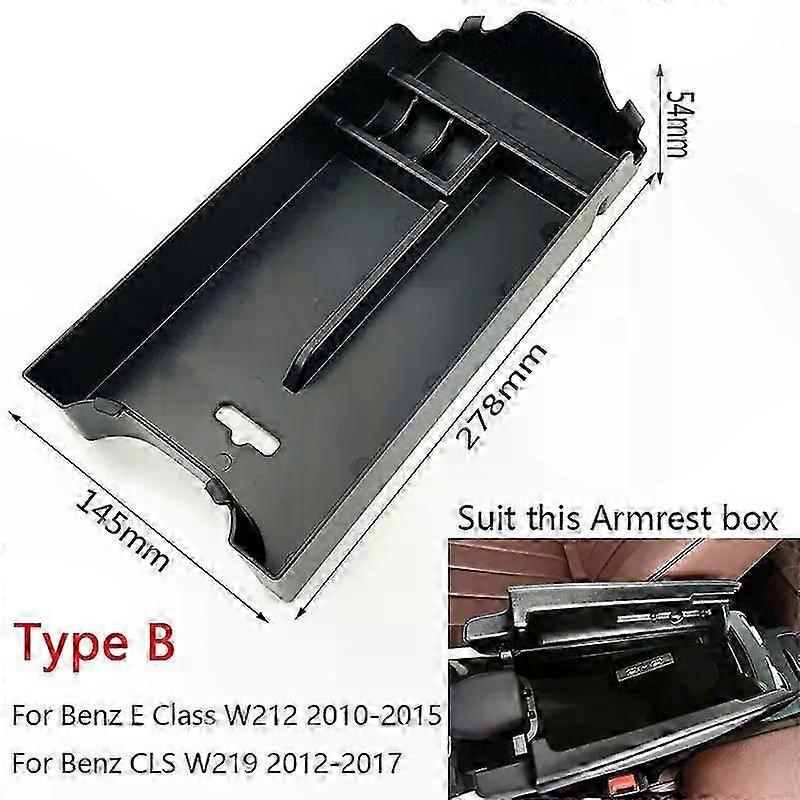 Universal Central Armrest Storage Box for E Class W212 CLS W219 Multi-Function Console Organizer Car Accessory Compatibility Check Required