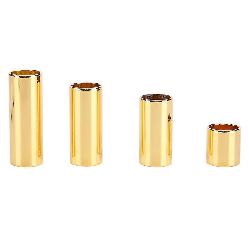 Set of 4 metal slides for electric guitar, gold