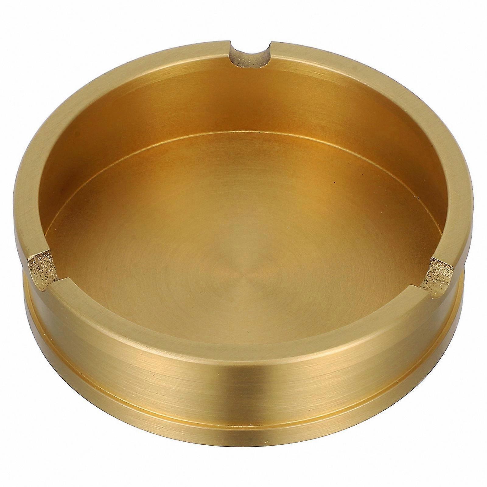 Vintage Brass Ashtray for Indoor and Outdoor Use, 8.5x8.5x2.3cm, Keeps Area Clean, 1 Set