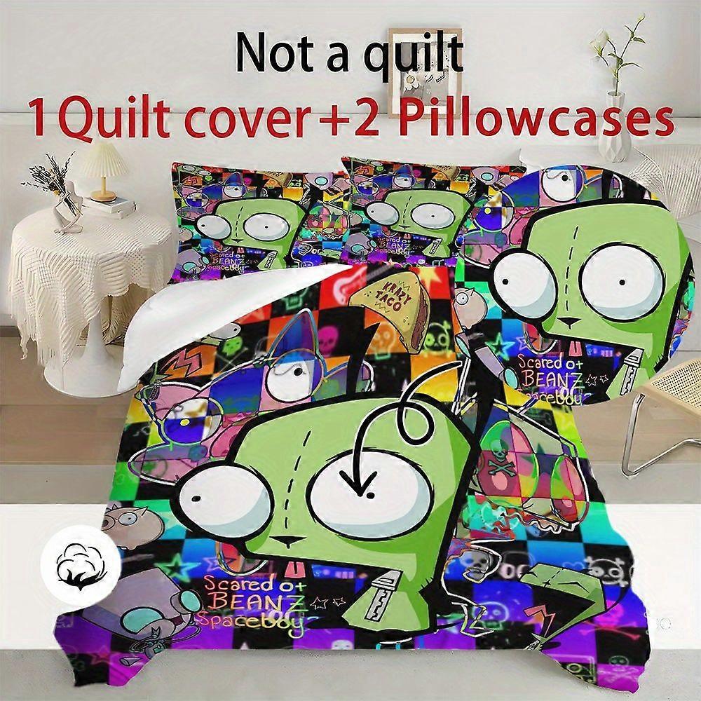 TE1147 Classic Animation Themed 3pcs Bedding Set, Soft and Breathable Comforter Cover and throw pillow cover, Machine Washable for Bedroo
