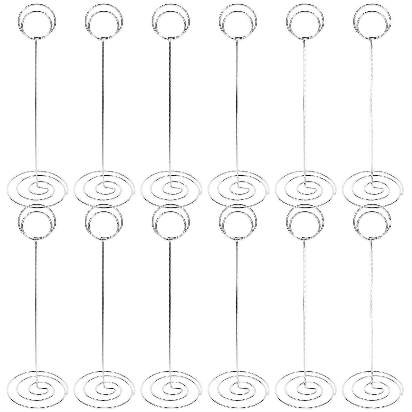Silver Wedding Table Number Holder for Photo Clips 12Pcs Iron Material