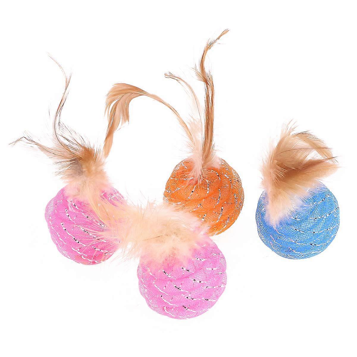 Candy Color Pet Cat Toy Ball for Cat Exercise 4Pcs