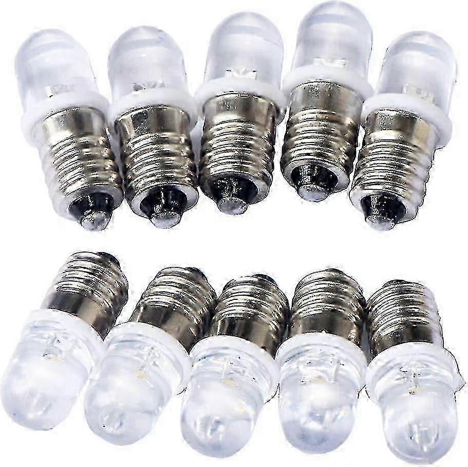 10x E10 3V LED Spot Bulbs Cool White 6000K Small Base Lamp for Marine Vehicles