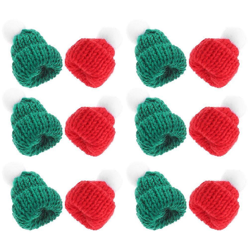 Mini Knitted Christmas Hats for Decoration 120Pcs Assorted Color Santa Hats