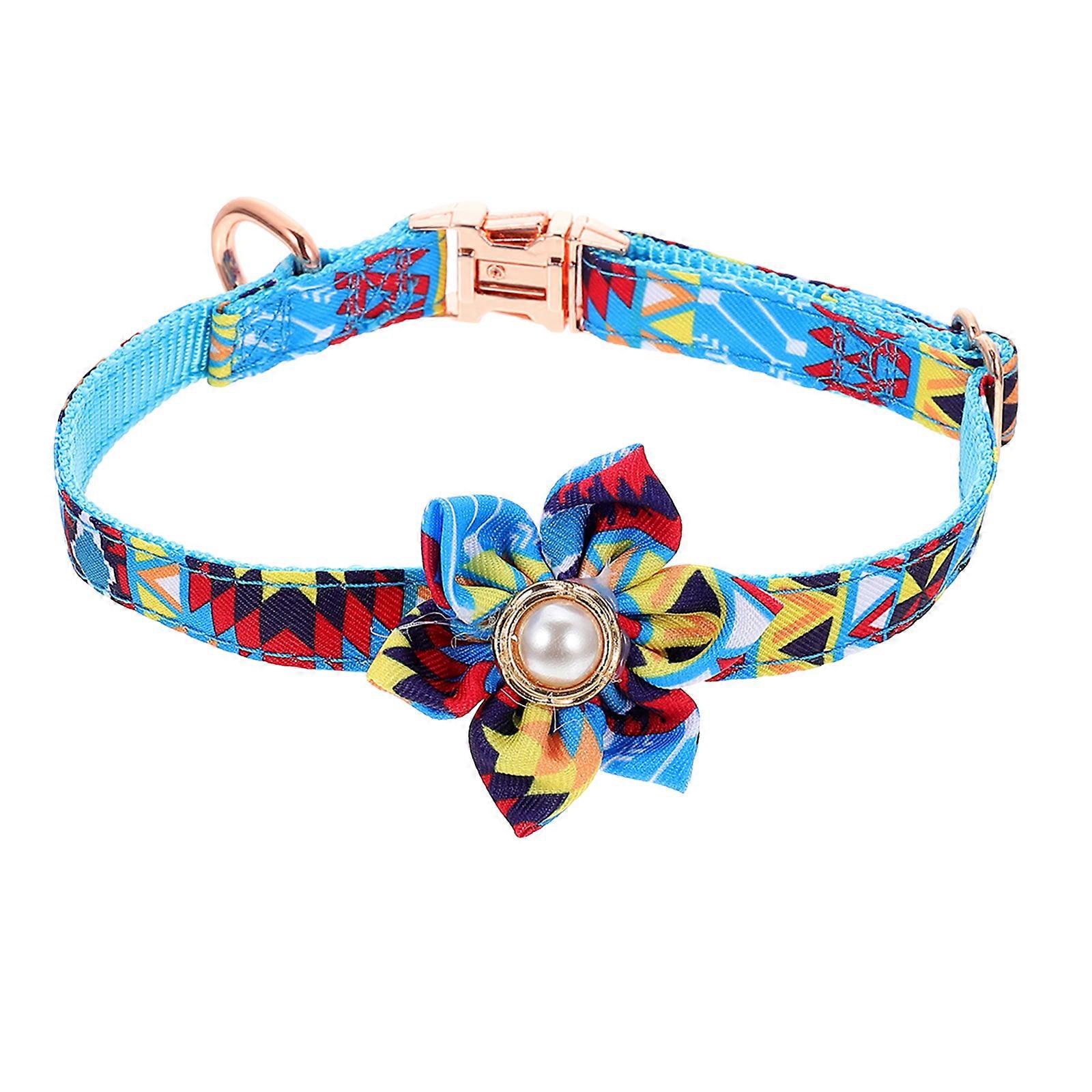 Flower Dog Collar Nylon Adjustable Collar for Pet Use