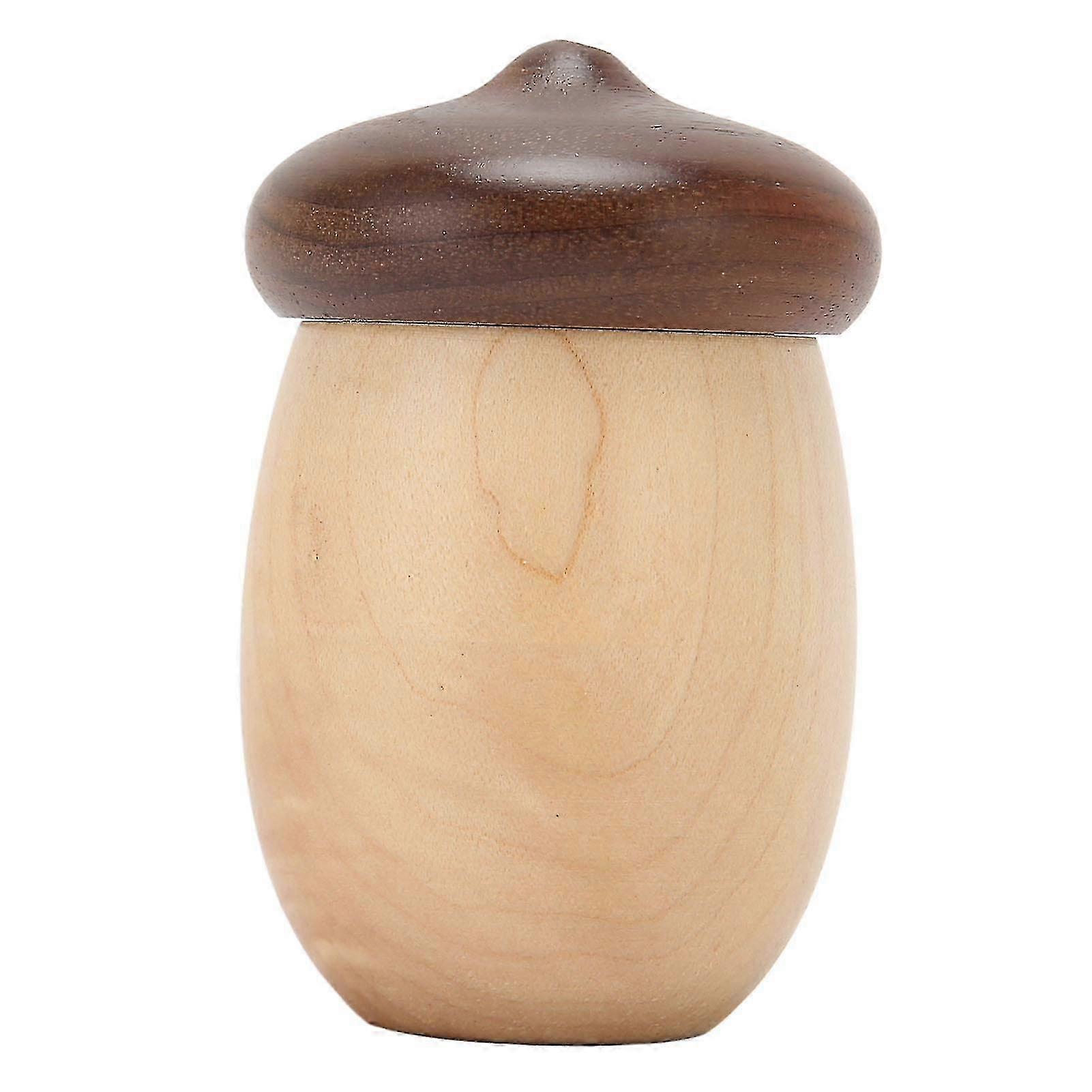 Acorn Shaped Toothpick Container 8cm Height Rounded Structure Eco Friendly Wood Toothpick Holder for Office Restaurant