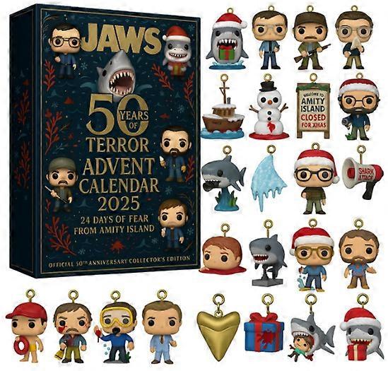 Great White Shark 50th Anniversary Advent Blind Box Christmas Tree Acrylic Flat Decorative Pendant Children