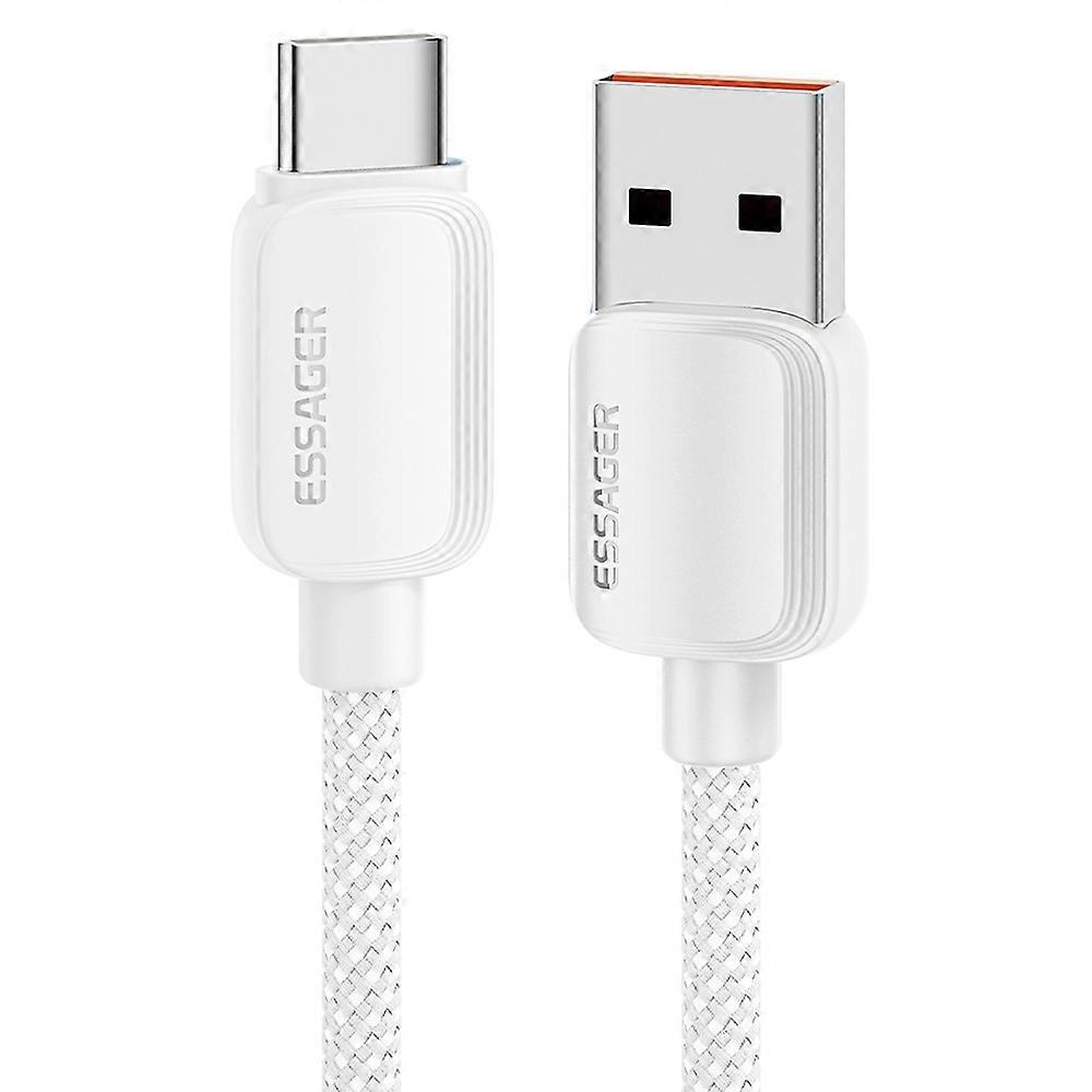 ESSAGER 2m A-C 7A 100W USB-A to Type-C Cable Fast Charging Data Cord - Beige