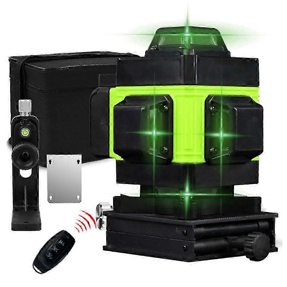 4D 16 Lines Self Leveling Equipment Horizontal and Vertical Green Laser Level with Tripod, EU Plug