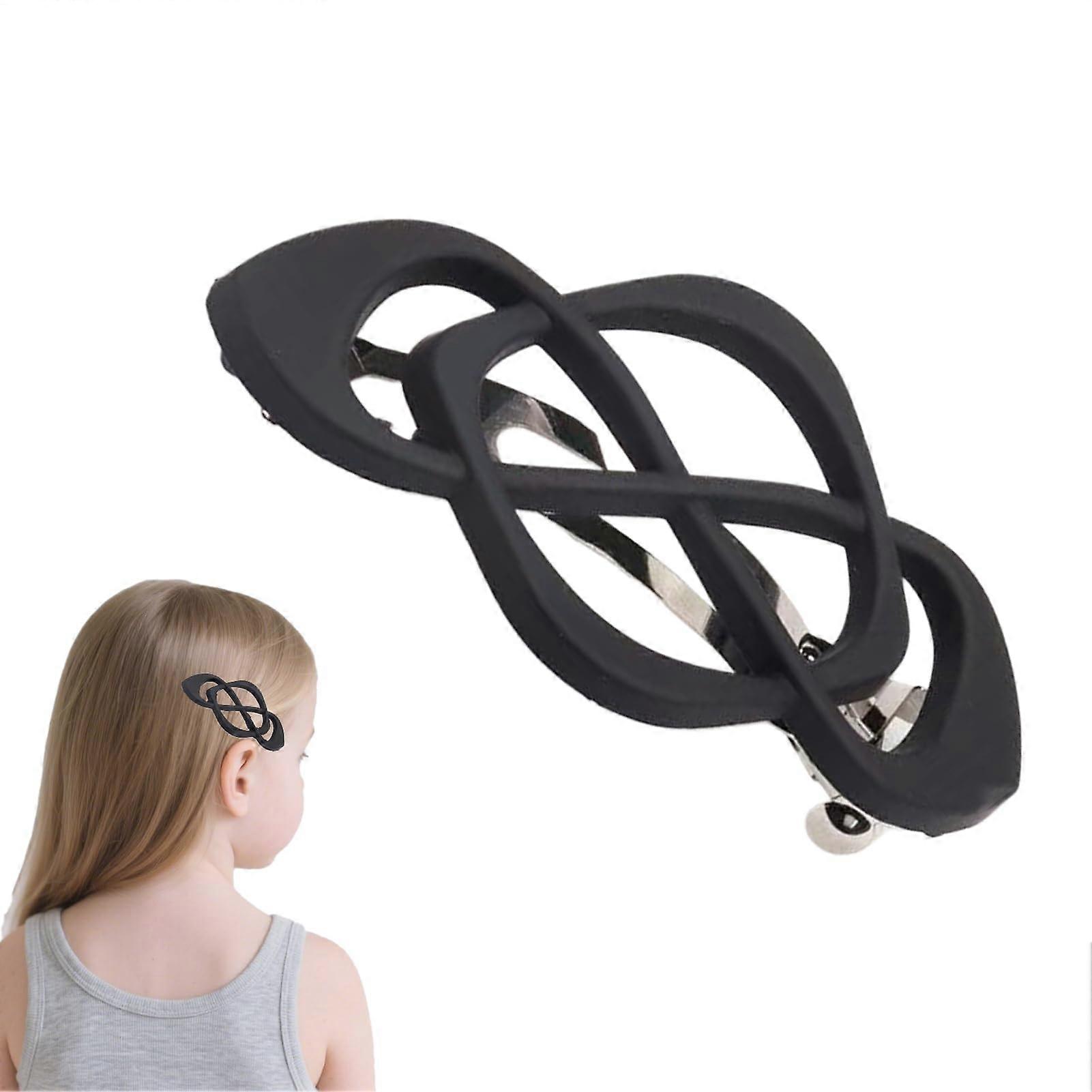 French Hair Clips Retro Claw Clips Flat Non Slip Light ABS Black 3.15 X 1.57 X 0.59 In For Extension Wet Styling 1 Piece