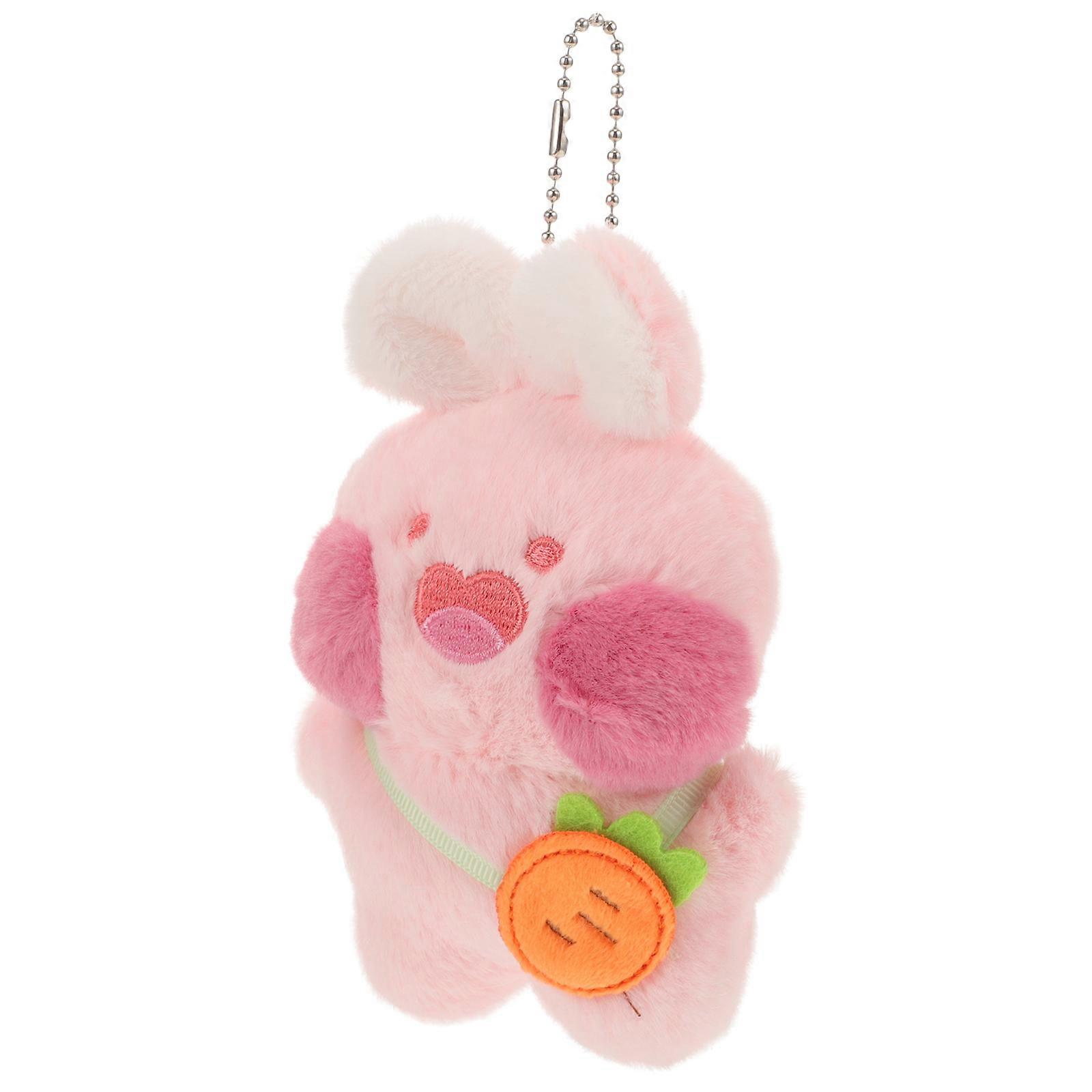 Easter Bunny Plush Pendant for Hanging Pink Rabbit Bag Ornament