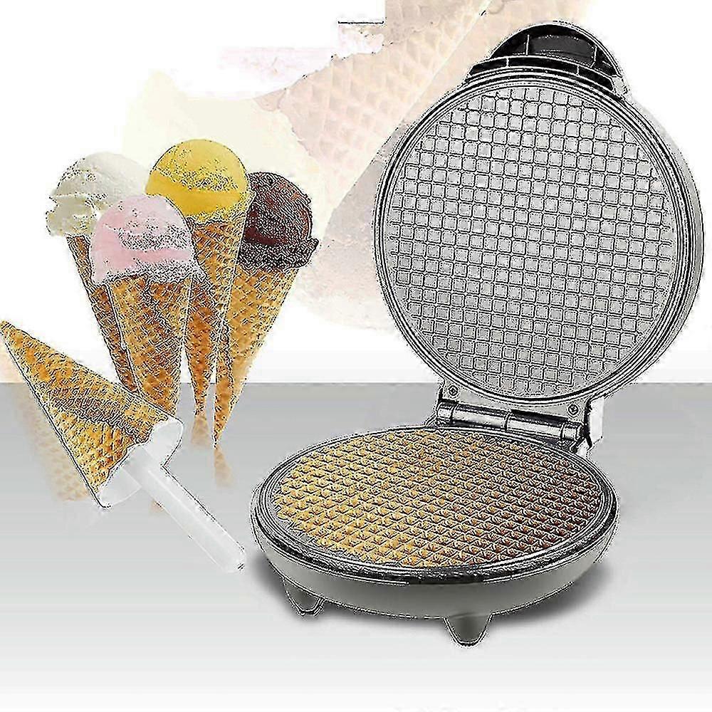 Svart Dobbeltsidig Pannekake Maker 8.3in Multifunksjonell Crisp Omelet Pan Iskrem Cone Machine Nonstick Lett å rengjøre 220v