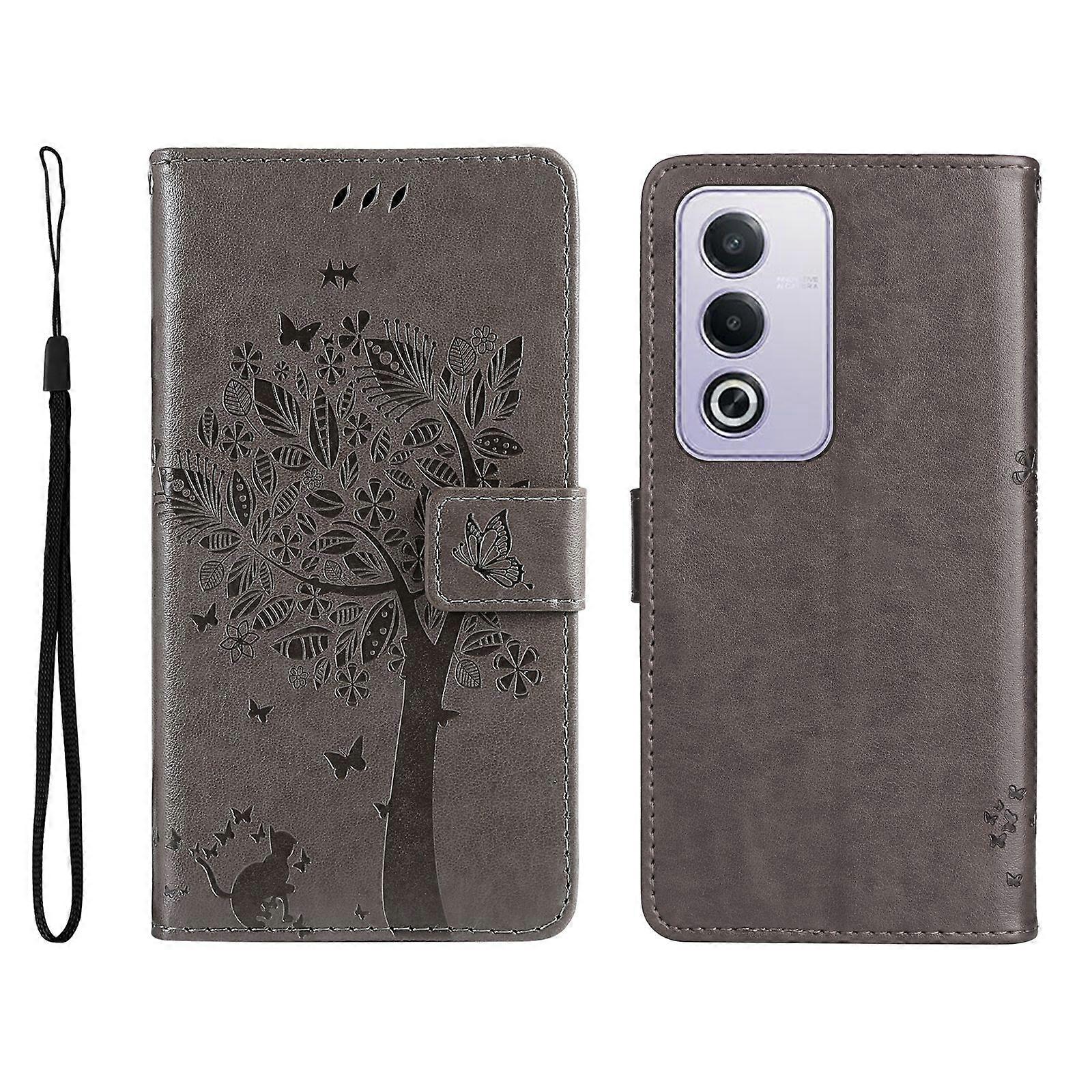 For Oppo A5 5G/ Oppo A3 Pro 5G/ Oppo A80 5G/ Oppo A5 4G Phone Case with Stand Cat Tree Pattern Leather Wallet Mobile Cover