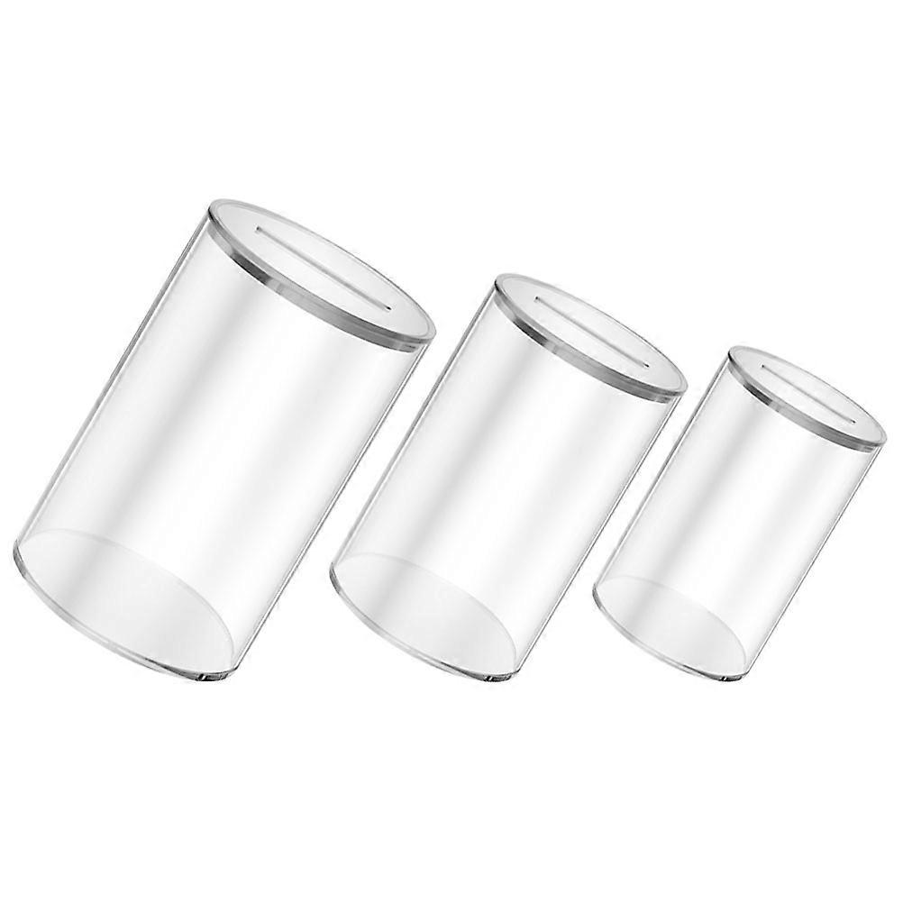 Acrylic Money Saving Box for Storage 6Pcs Clear Desktop Coin Bank