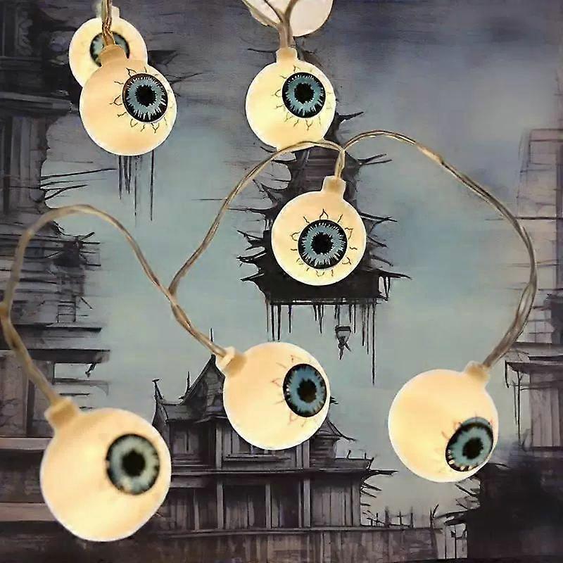 LED Halloween Eyeball Lights: 6.5m Creepy Glowing String Lights with 30 Realistic Eyeballs - Waterproof Lamp for Party Outdoor Haunted Yards & Porches