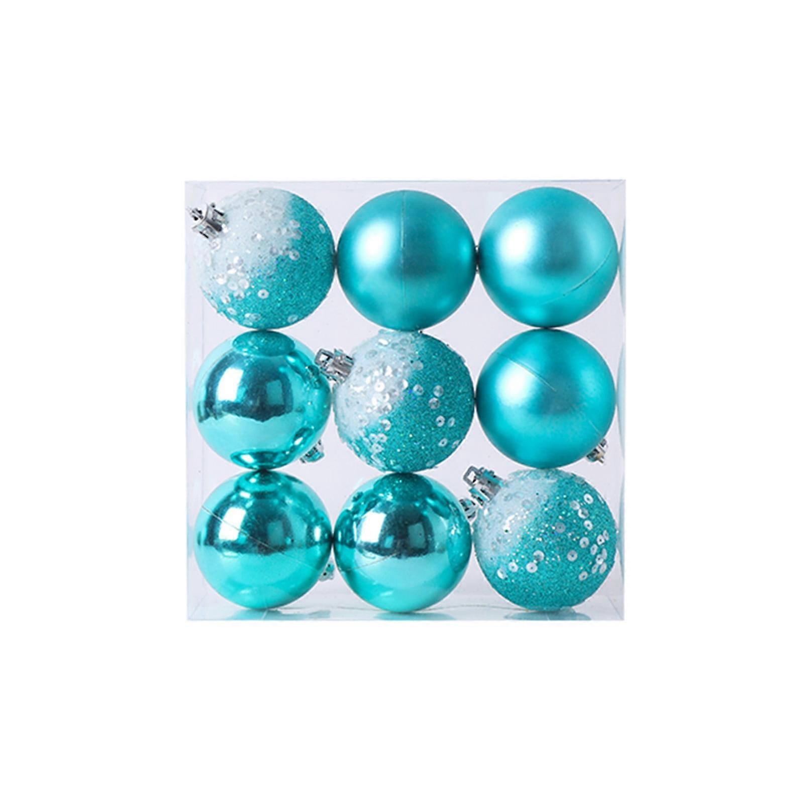 Clearance! Taotanxi Christmas Tree Ball Decorations - 9Pc Shatterproof 6cm Multi-Color Ornament Set, Compatible with Christmas Trees
