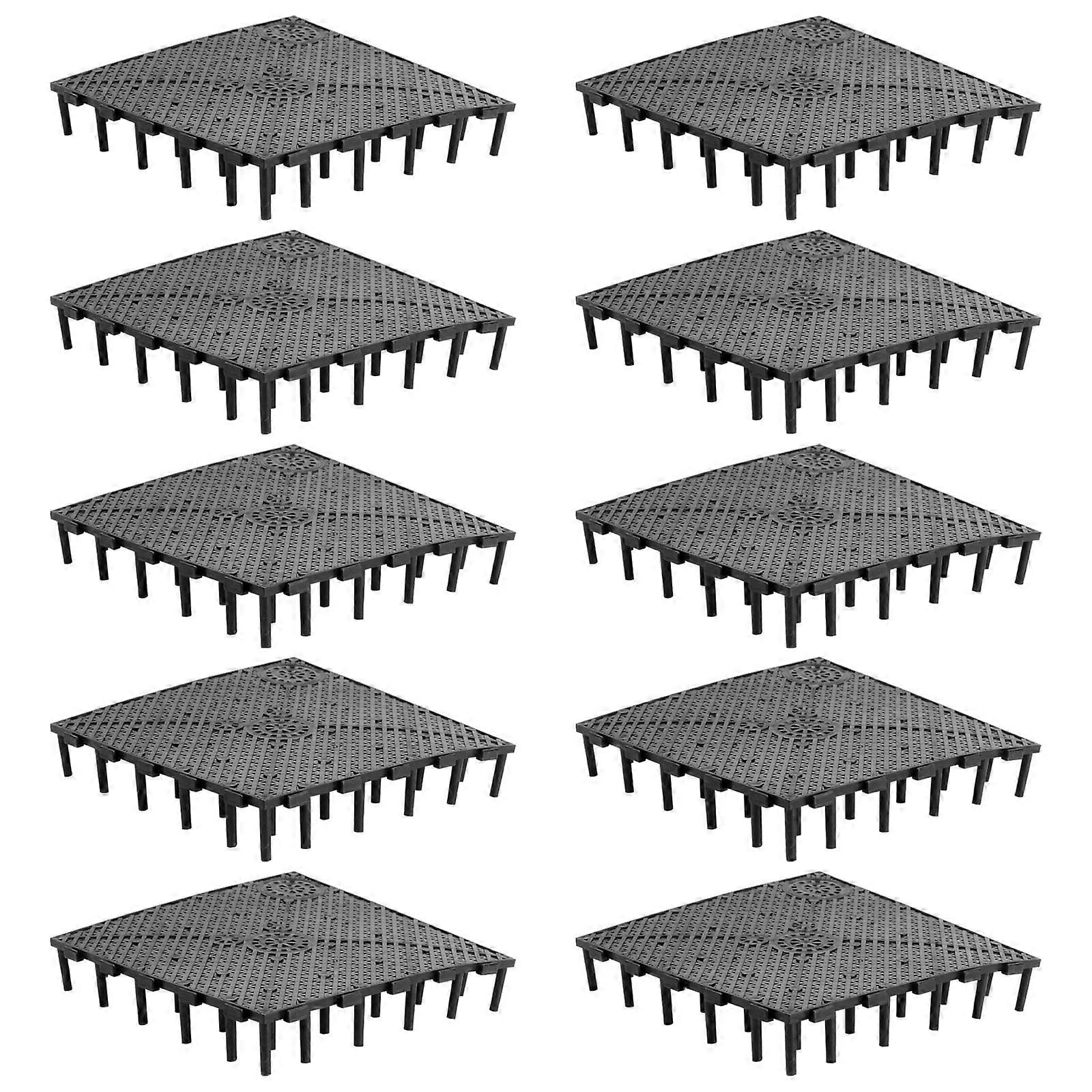 30Pcs Fish Tank Bottom Filter Plate for Aquarium Filtration Black PVC