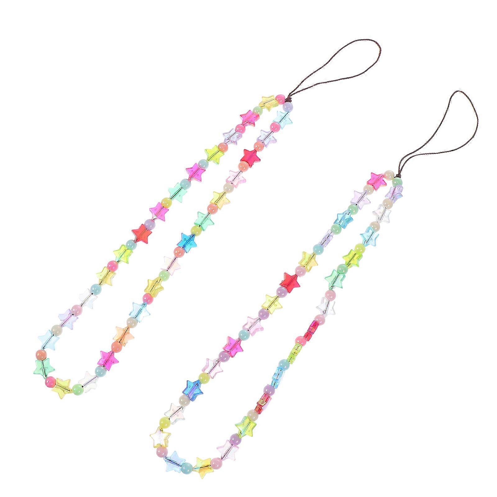 Decorative Phone Pendant Phone Lanyard Multi-Device Attachment Assorted Color 4Pcs Wrist Strap
