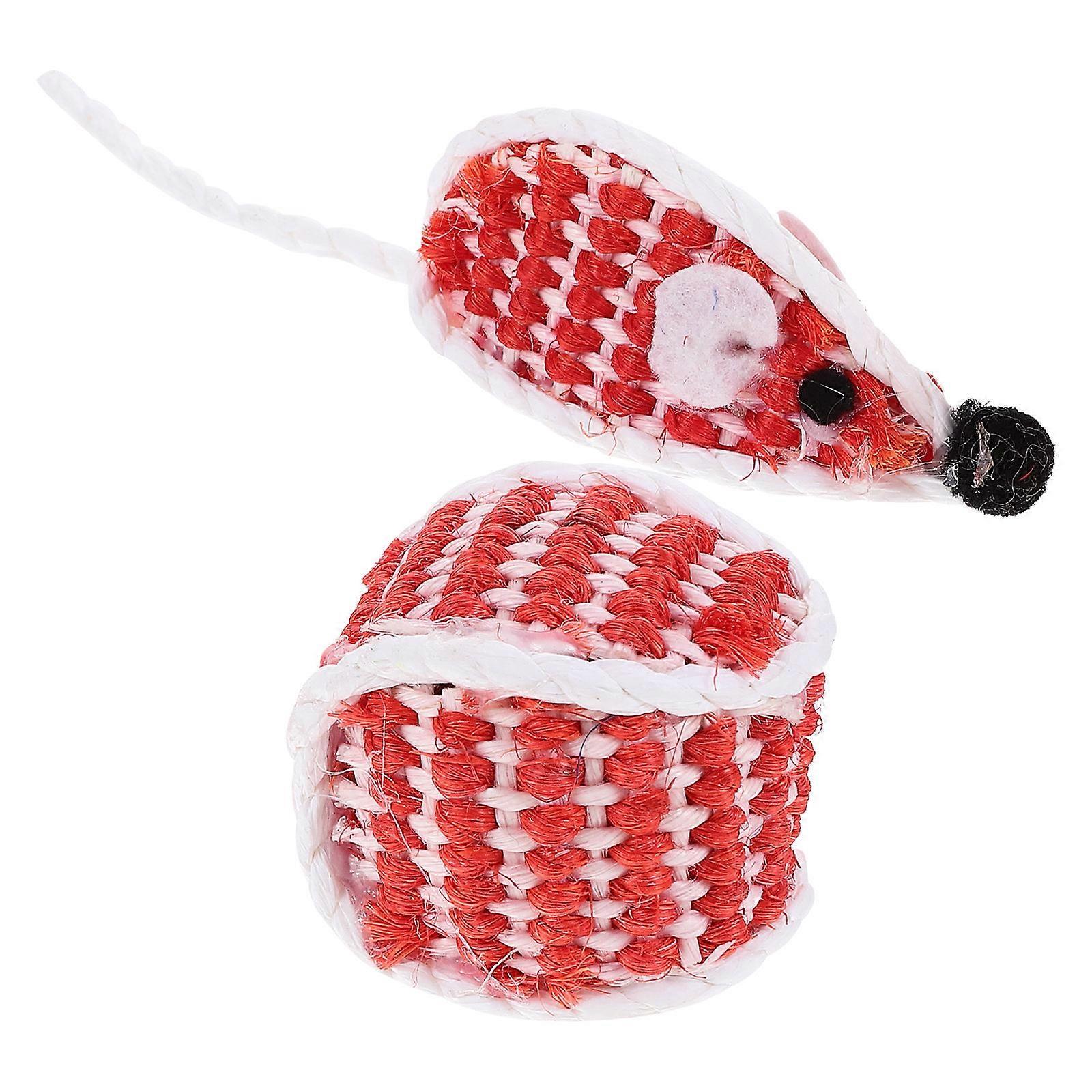 Interactive Cat Toy Kitten Mice For Cat Owners Assorted Color 5.5x2.8x1.6in Grind Teeth 2 Sets