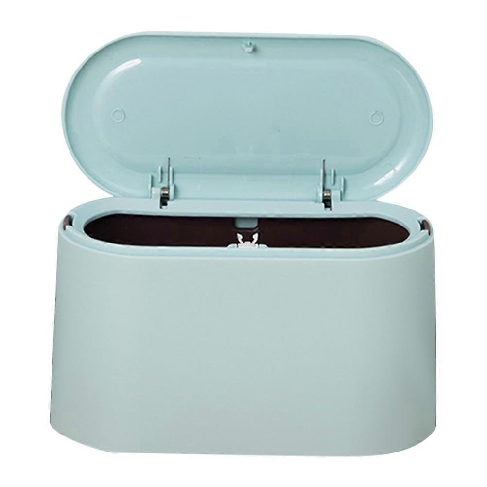 Storage Container Desktop Trash Can for Desk Use 2Pcs Blue Organizer