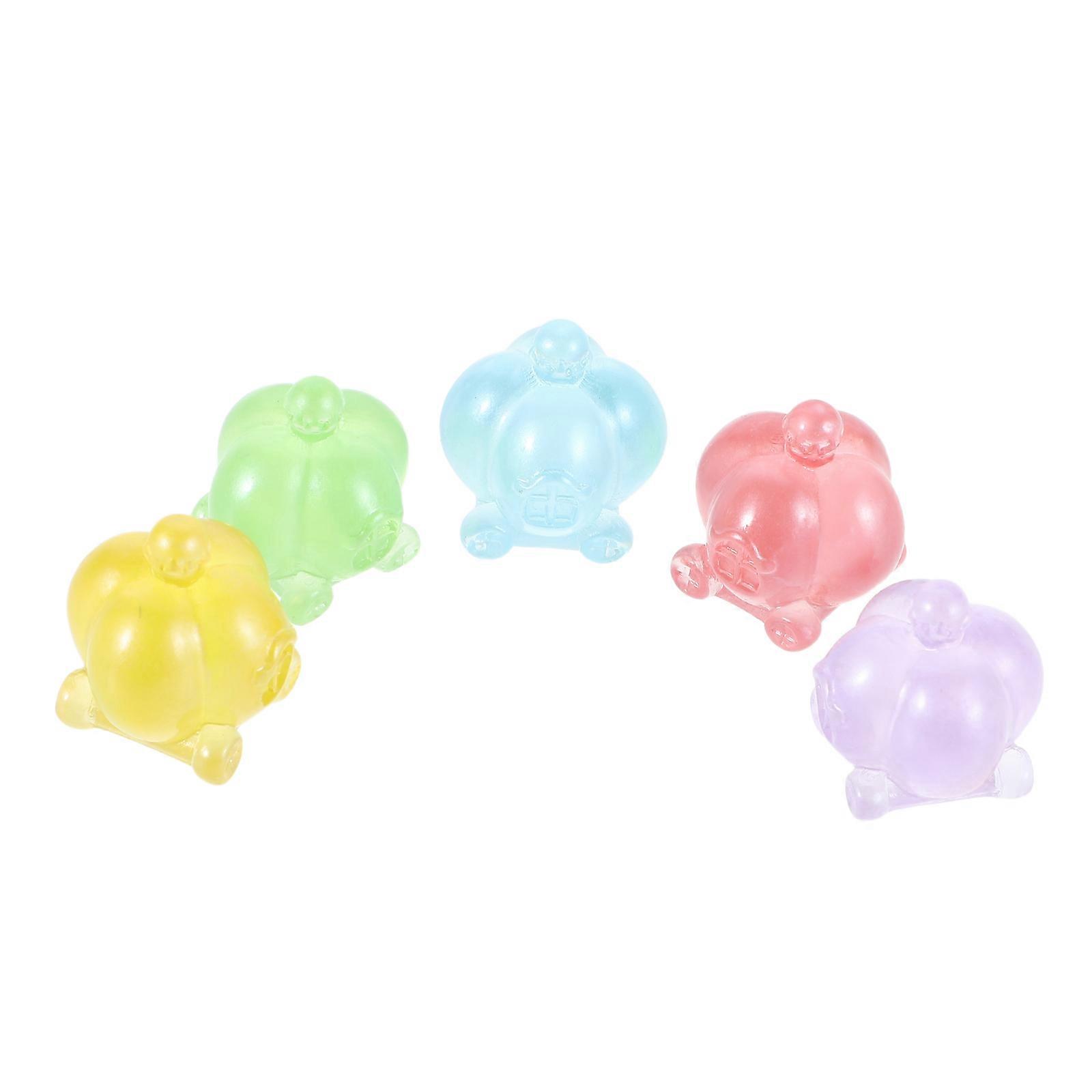 Resin Luminous Pumpkin Carriage Figurines for DIY Craft 15Pcs Set