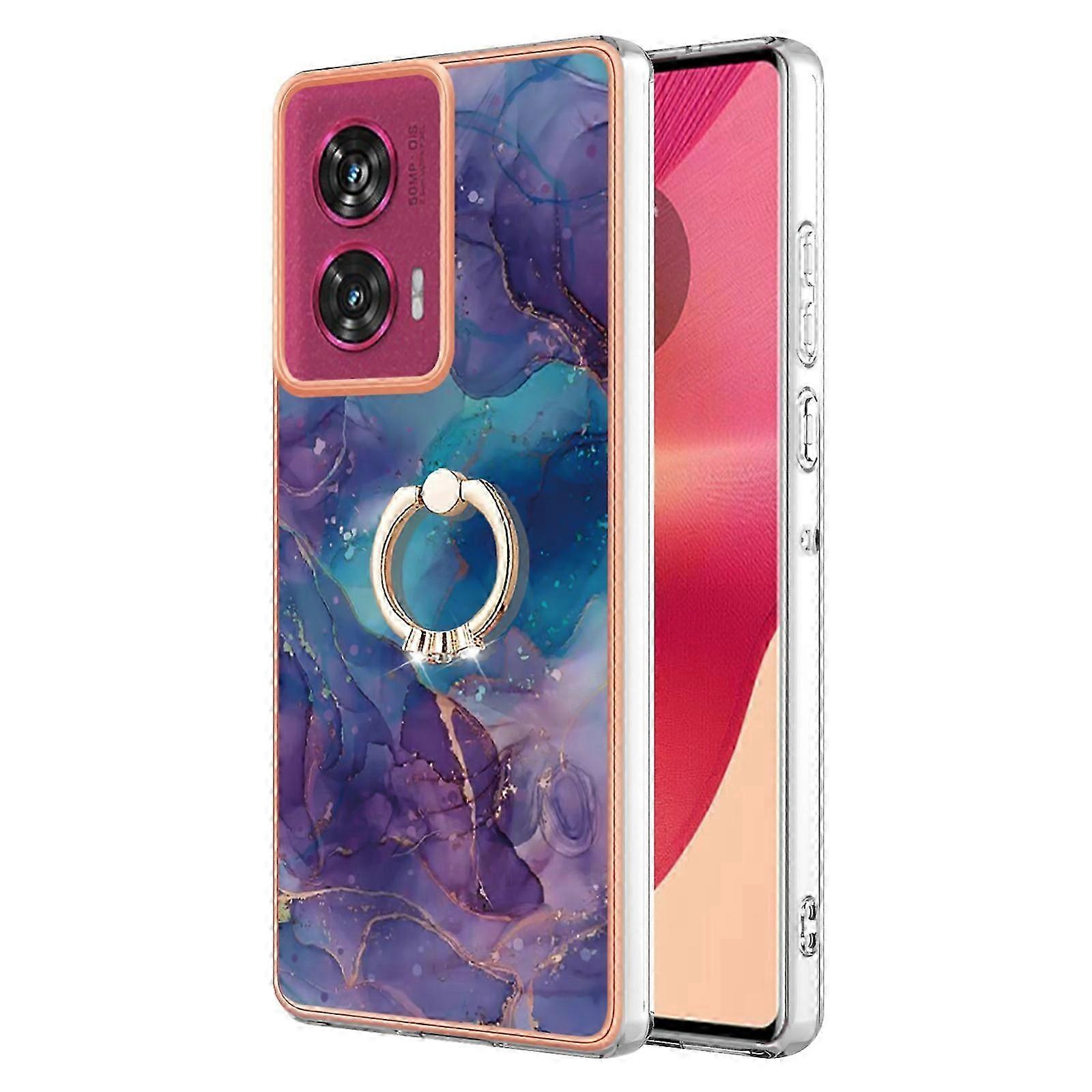 25-26 Electroplating Marble Dual-side IMD Phone Case with Ring