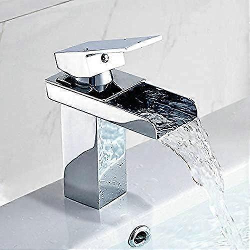 Kitchen Taps Waterfall Chrome Brass Faucet, SingleHandle Kitchen Sink Mixer Tap, Hot And Cold