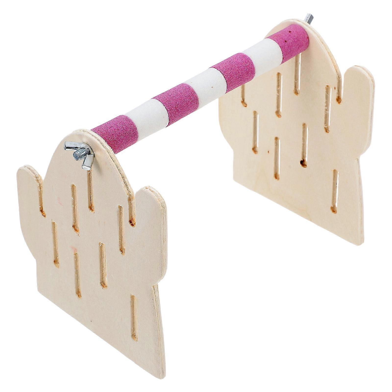 Bird Perch Stand Parrot Training Supply Cactus Crescent Shape Multi Functional Design Nonslip Grip 1Pcs