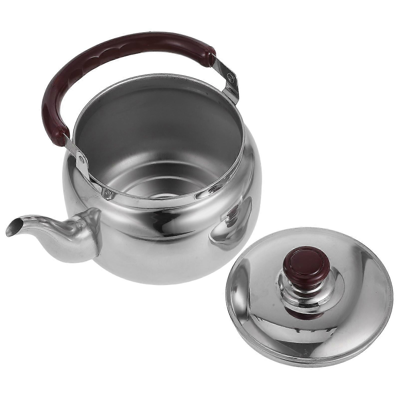 Metal Teapot With Whistling Alert For General Users 2000ml Silver Safe Material Easy Pouring 2Pcs