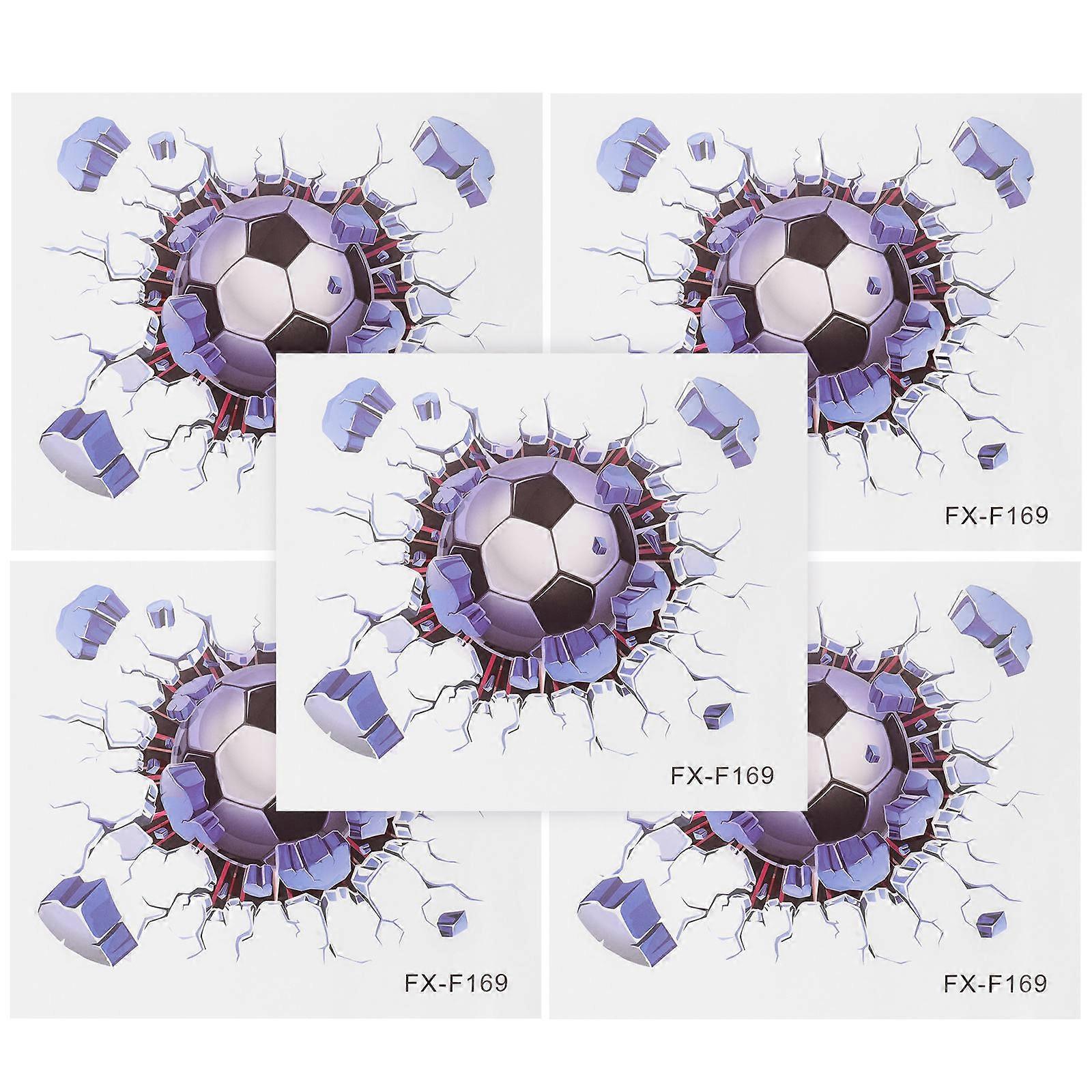 Durable 3D Design Football Broken Wall Stickers Ideal For Bedroom And Party Decoration In Rectangular Shape With Removable Function For 25 Pcs