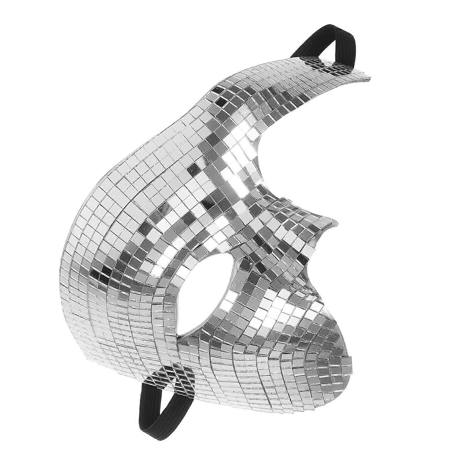 Disco Mask Mirror Masquerade Mask Half Face Function for Party Silver