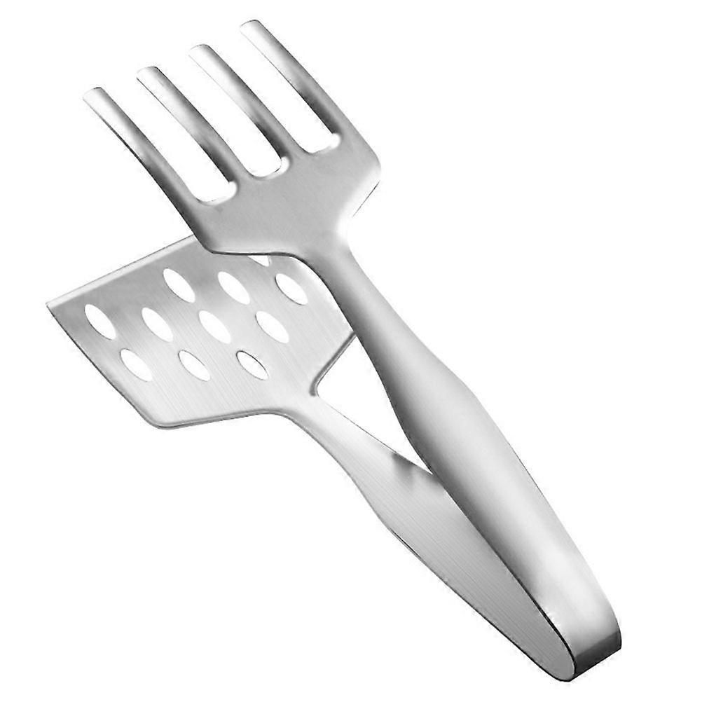 Practical Food Clip Steak Tong for Kitchen Use 2Pcs Silver Clamp