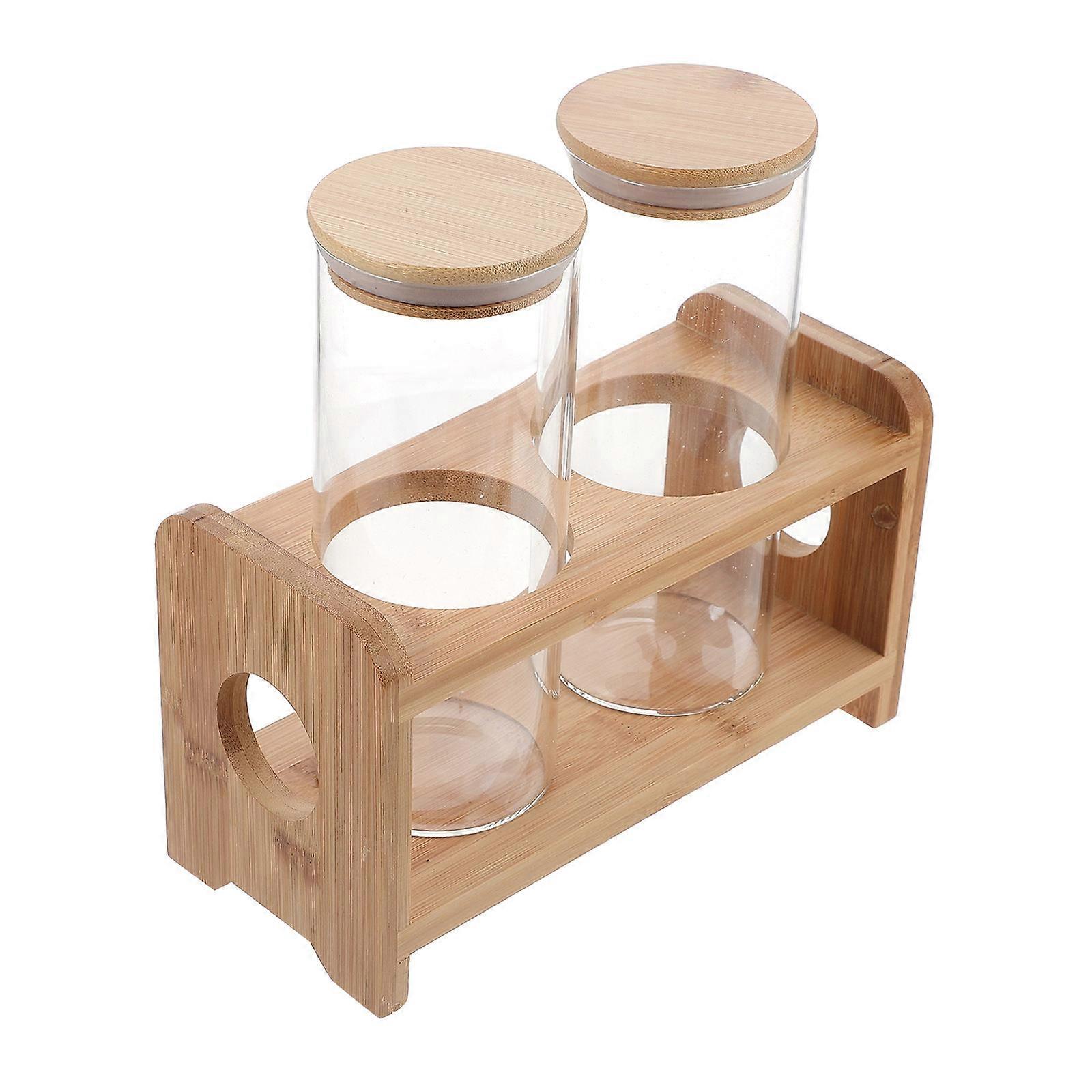 Tube Glass Bottle Storage Rack for Coffee Beans 2Sets