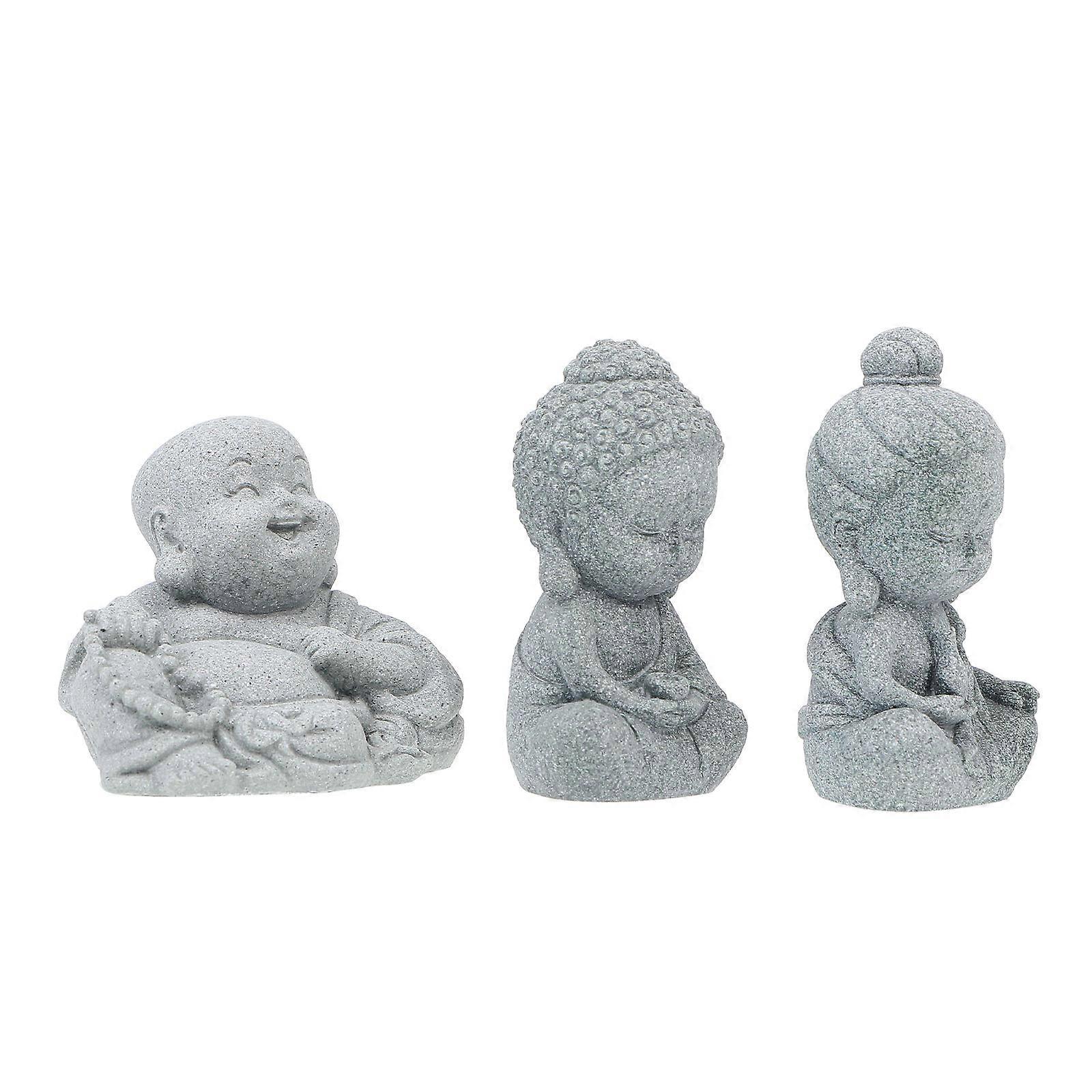 Buddha Sandstone Decor for Home Decor 9Pcs Creative Landscape Prop Light Grey