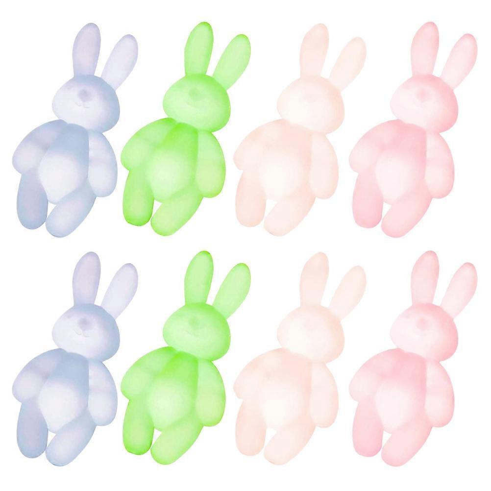 Miniature Rabbit Figurines Resin Easter Rabbit Statue for Decor 8Pcs Set
