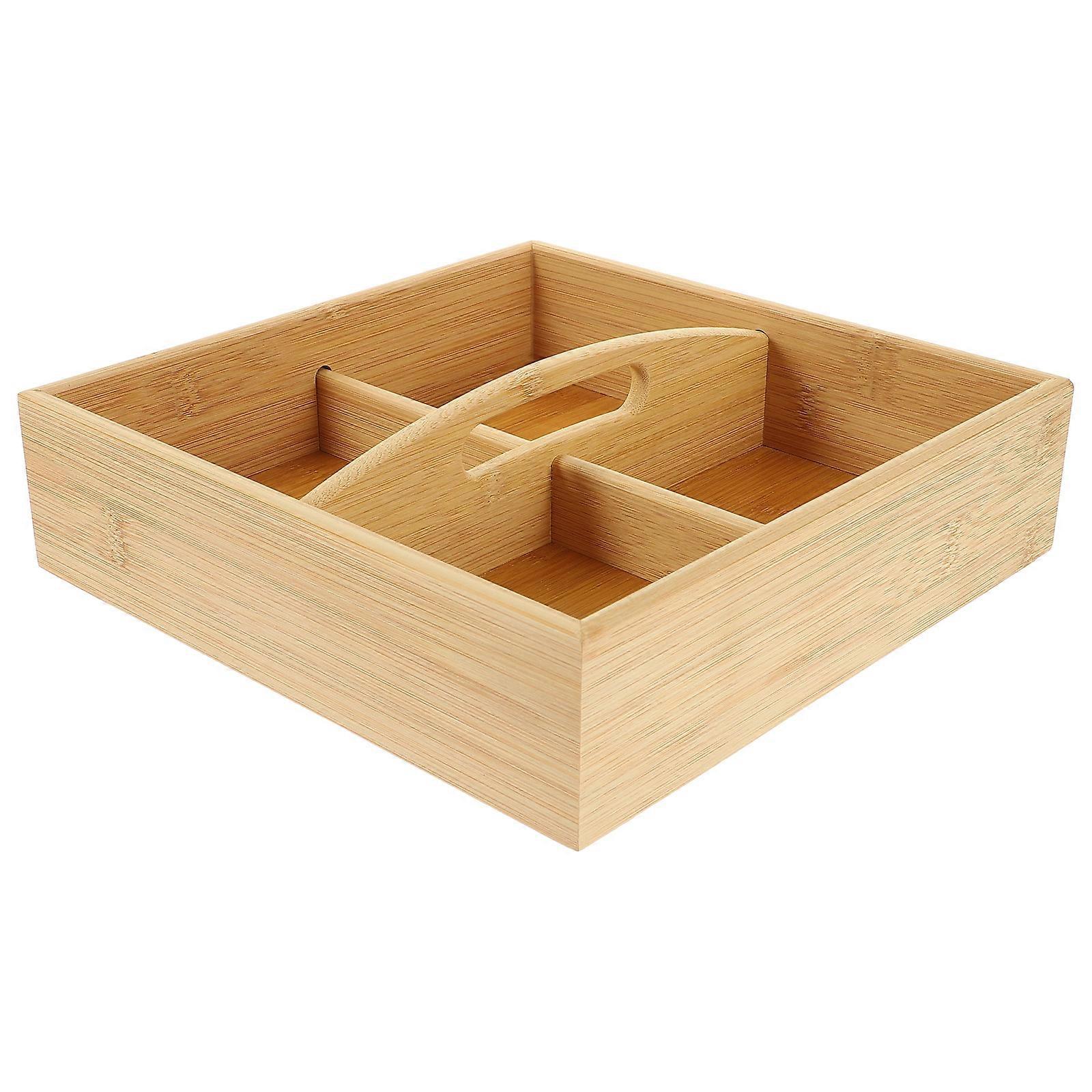 Fruit Platter Wooden Appetizer Serving Case Home Use Storage 25X25X6.5cm 1Set