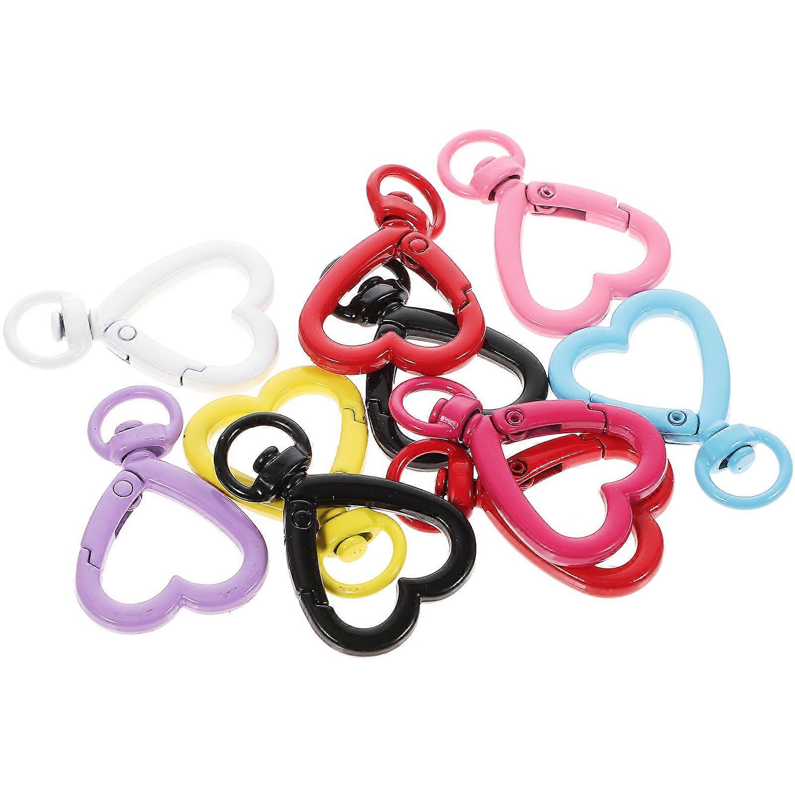 Mixed Color Heart Clasp Keychain Clip 10Pcs Perfect For DIY Projects Jewelry Accessories Ideal For Craft Projects