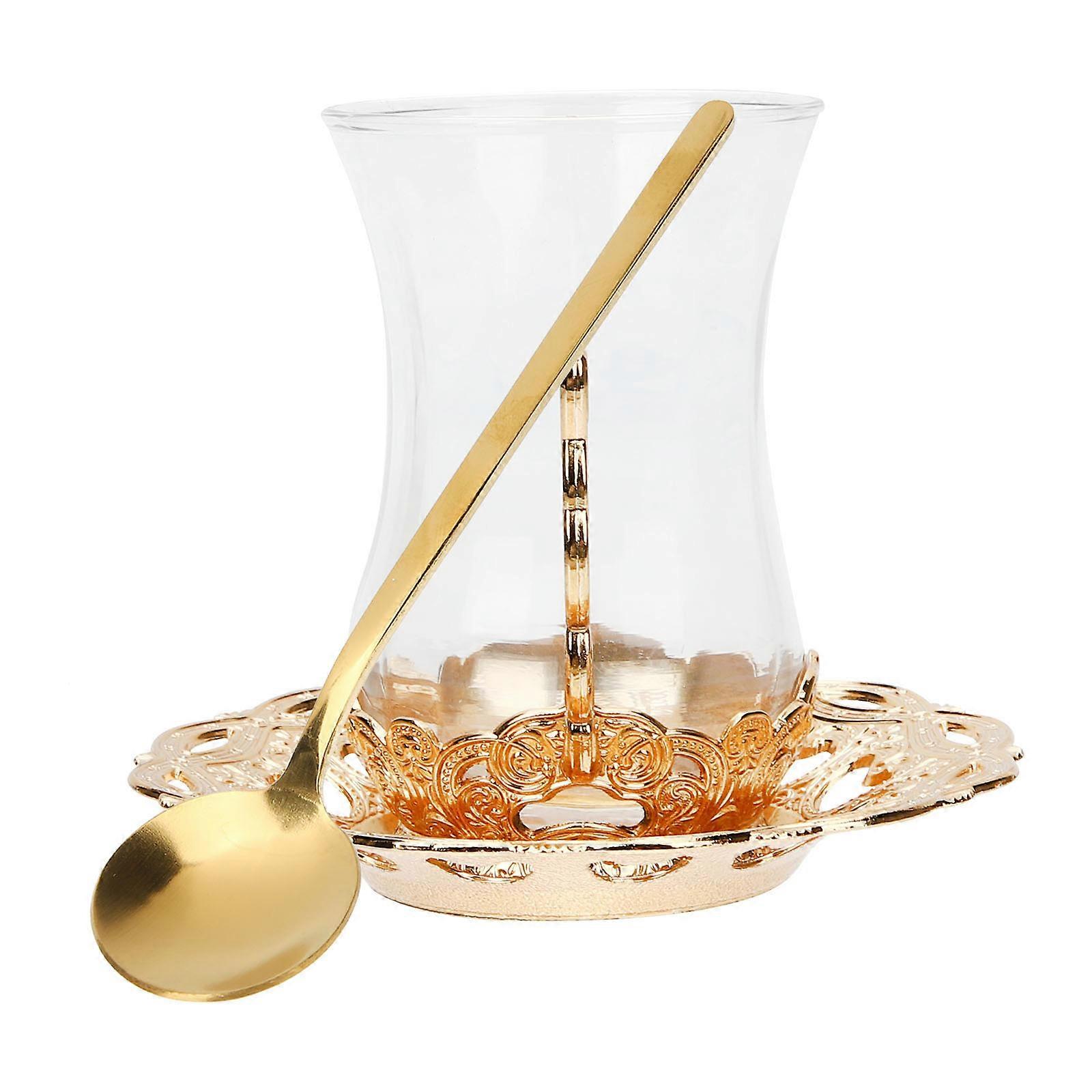 Glass Coffee Cup 3Sets for Elegant Tea and Coffee Enjoyment