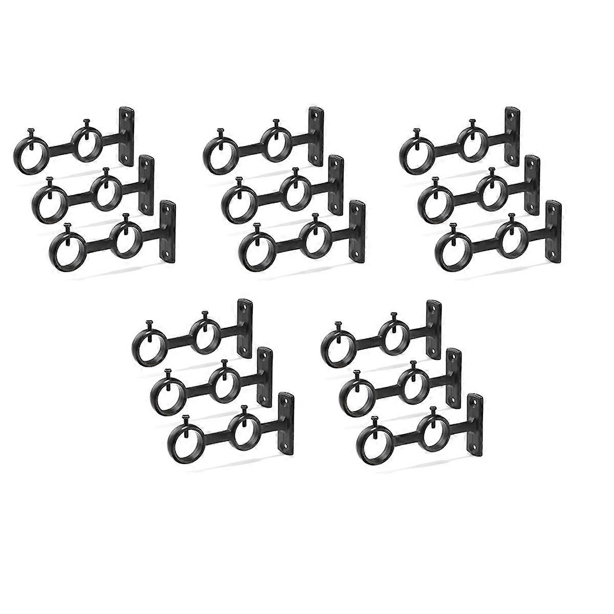 Curtain Rod Bracket, 3Pcs Double Curtain Rod Holder