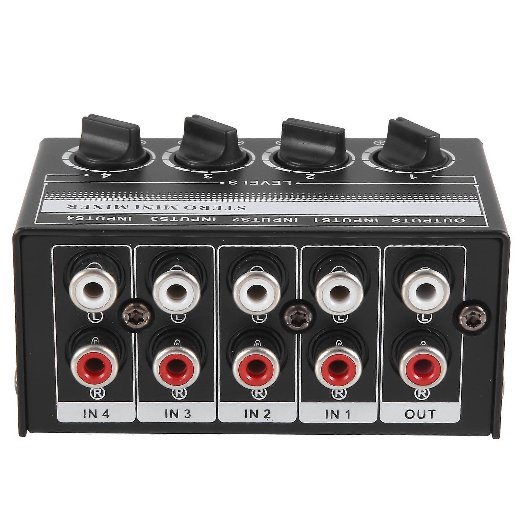 4 Channel Stereo Audio Mixer Support Input and Output Mini